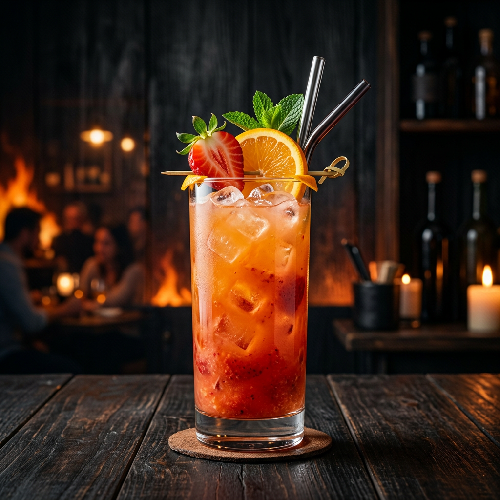 Suco de Laranja com Morango